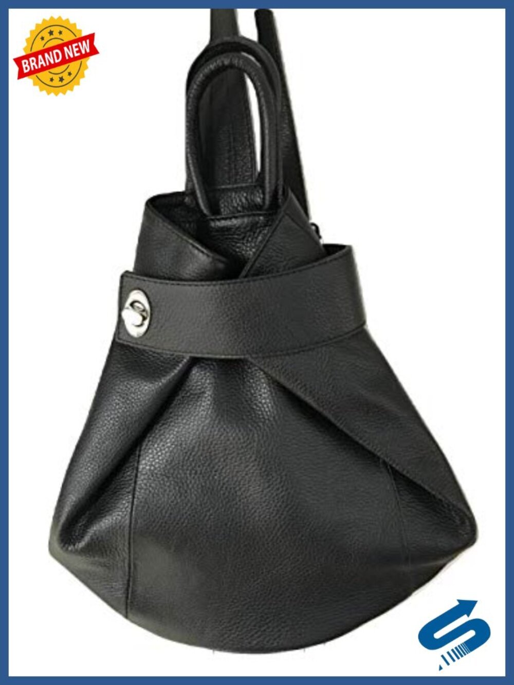 Italian Leather Convertible Backpack Tote Purse 3-in-1 Anti-Theft